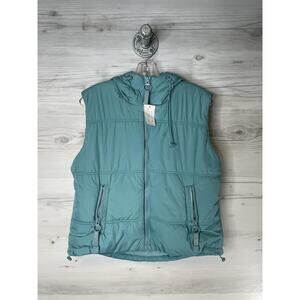 Uncharted Threads Vest Womens Small Hooded Puffer Zip Up‎ Outdoor Pockets New